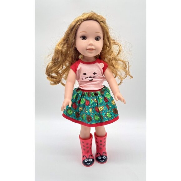 American Girl Wellie Wishers Willa 14.5" doll original outfit Welliewishers Toy - Picture 1 of 10